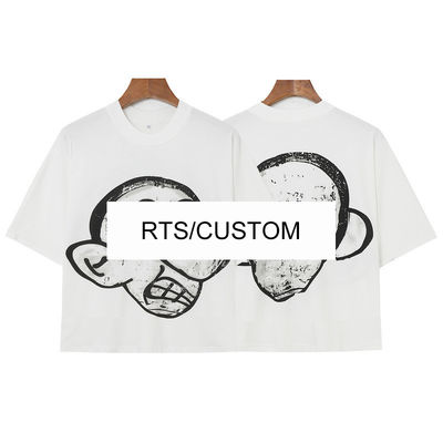 Oversized T-shirts voor mannen en vrouwen met op maat gemaakte RTS grafische afdruk in 100% katoen