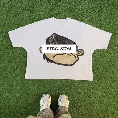 Oversized T-shirts voor mannen en vrouwen met op maat gemaakte RTS grafische afdruk in 100% katoen