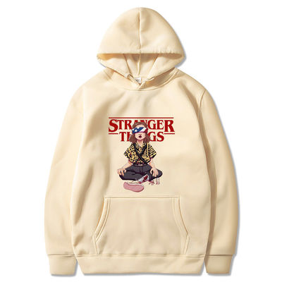 Geprinte gebreide trui hoodie zware vacht gepoleerde jas voor mannen Custom unisex hoodie