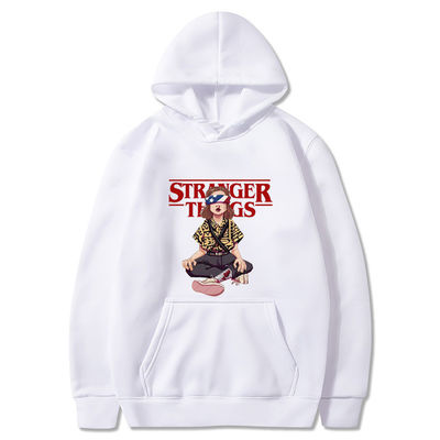 400 GSM gebreide blauwe hoodie voor mannen ongedeelde en ademende katoenen trui
