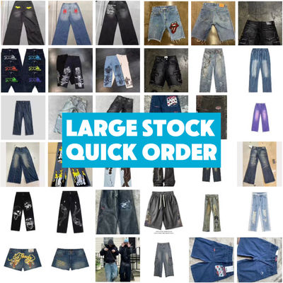 Design RTS Custom Loose Denim Baggy Jeans voor mannen en vrouwen Straight Fit Boyfriend Jeans