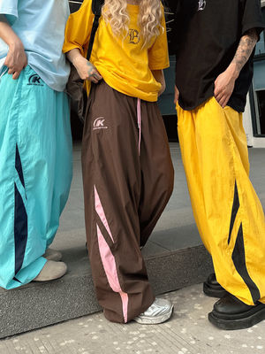 Vintage decoratie 95% polyester sportpak voor vrouwen mannen zomer sportbroek broek