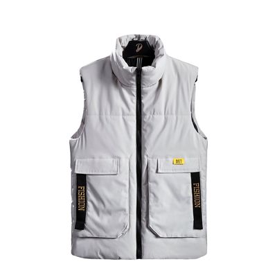 Verdichte katoenen vest voor mannen met Jacquard-patroon, normale lengte, zonder kap, winter 2024