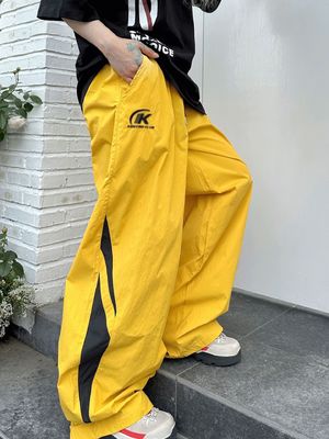 Vintage decoratie 95% polyester sportpak voor vrouwen mannen zomer sportbroek broek