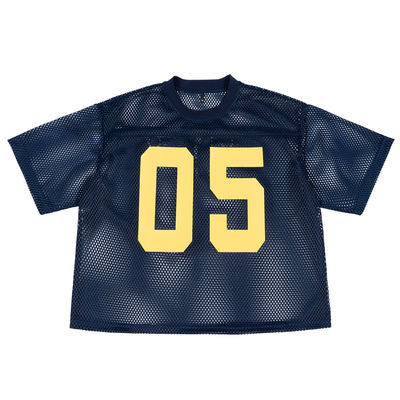 Warmteoverdracht Printing Boxy Mesh Jersey T-shirt voor sportkleding voor mannen in gebreide stoffen