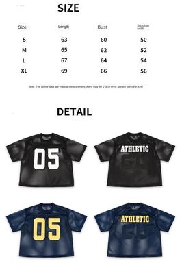 Warmteoverdracht Printing Boxy Mesh Jersey T-shirt voor sportkleding voor mannen in gebreide stoffen