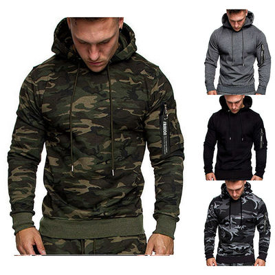 2023 mannen mode camouflage sweatshirt hoed trui lange mouwen jas ademend