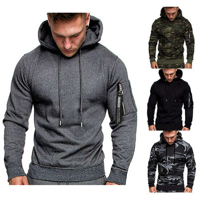 2023 mannen mode camouflage sweatshirt hoed trui lange mouwen jas ademend