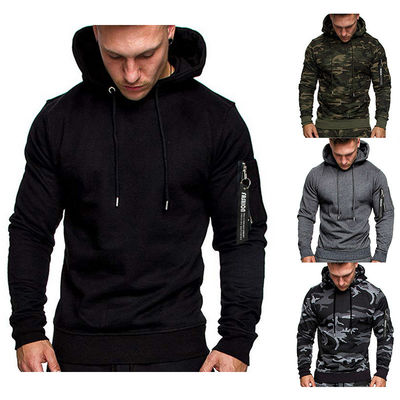 2023 mannen mode camouflage sweatshirt hoed trui lange mouwen jas ademend