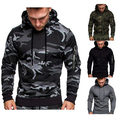 2023 mannen mode camouflage sweatshirt hoed trui lange mouwen jas ademend