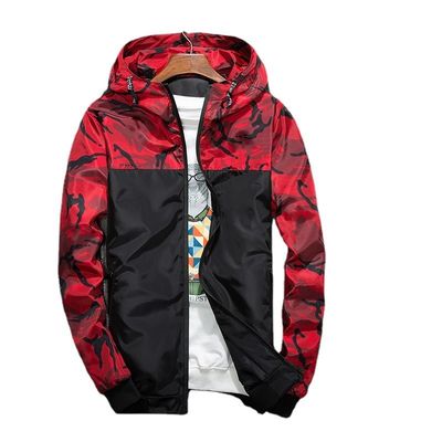 Loose Fit Slim jas voor mannen met camouflagepatroon en wasbeer decoratie