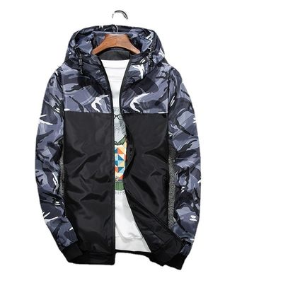 Loose Fit Slim jas voor mannen met camouflagepatroon en wasbeer decoratie