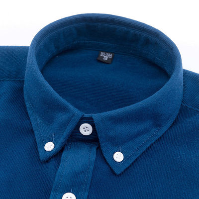GEEN Naalddetectie Geweven overhemden voor mannen M-5XL Langarm Plain Geverfd Polos Corduroy