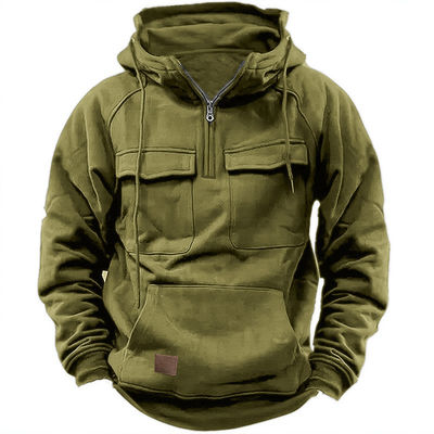 Solid Color Mensen Pullover Hoodie Casual Sweatshirt jas voor de herfst en de winter R