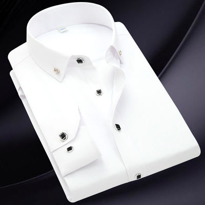 GALLERIE Witte lange mouwen Business Unisex Camisas Oversize Formele shirts Voor mannen Polo shirts kleding