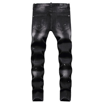 Kleurblokkerend printpatroon Denim jeans voor mannen voor aangepast logo en handgetekend ontwerp