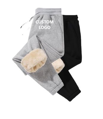Casual stijl trekband taille winter dikke sherpa vlies joggers voor mannen sweatpants
