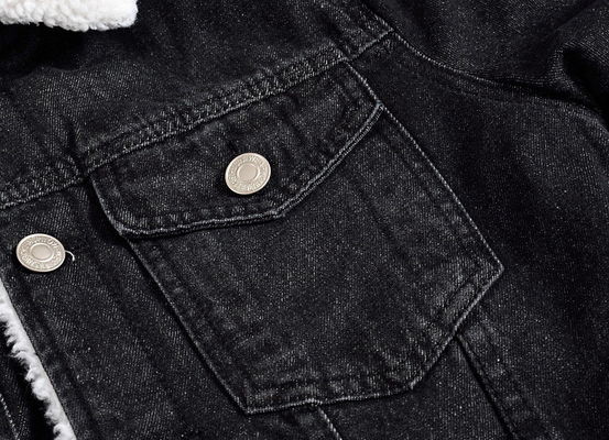 Mensen fluweel capuchon denim jas winter plus size zwart slim fit dik lamshuid wol jas