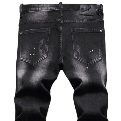 Kleurblokkerend printpatroon Denim jeans voor mannen voor aangepast logo en handgetekend ontwerp