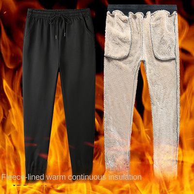 Casual stijl trekband taille winter dikke sherpa vlies joggers voor mannen sweatpants