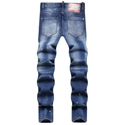 Mensen draagbare handwerk Slim Fit Mid Waist Baggy Jeans met digitale afdruk hangende stickers