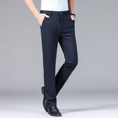 IJssilk Comfort Straight Fit Dress Broek Broek voor mannen