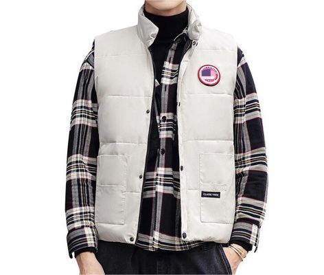 Afgedrukt witte eendendoon bodywarmer regelmatige lengte outdoor mannendoon tactisch vest