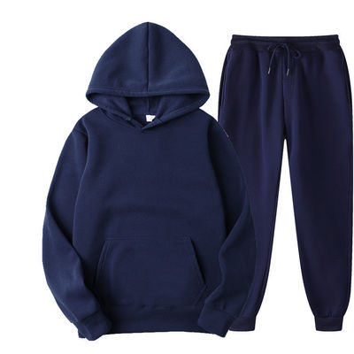 Geademde polyester-sweatpants en hoodie-set voor mannen