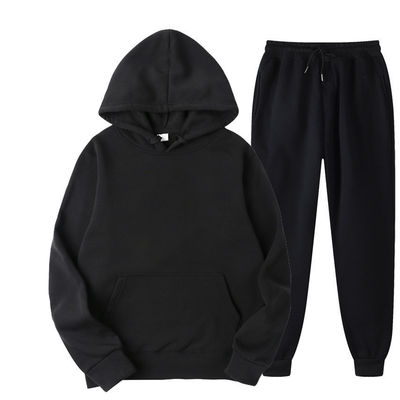 Geademde polyester-sweatpants en hoodie-set voor mannen