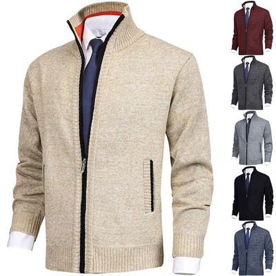 Lente seizoen lapel kraag mannen gebreide jas trui groot formaat mode cardigan rits