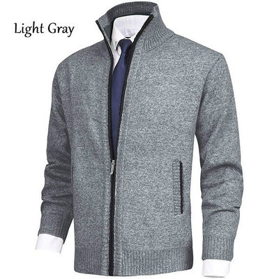 Lente seizoen lapel kraag mannen gebreide jas trui groot formaat mode cardigan rits