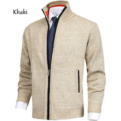 Lente seizoen lapel kraag mannen gebreide jas trui groot formaat mode cardigan rits