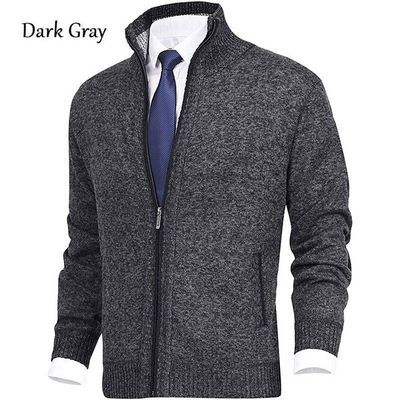 Lente seizoen lapel kraag mannen gebreide jas trui groot formaat mode cardigan rits