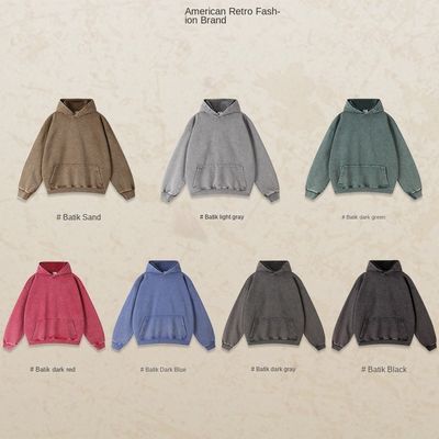 450G Hoodies voor mannen met Custom Logo Batik Design en zijdeprint op katoenen stof