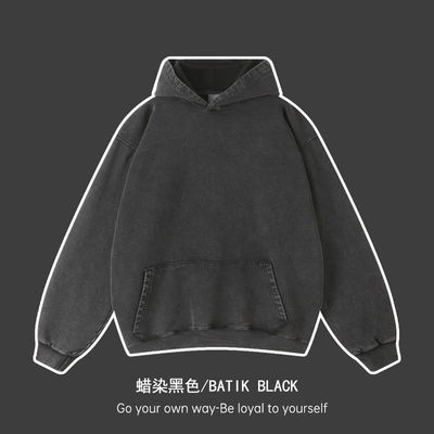 450G Hoodies voor mannen met Custom Logo Batik Design en zijdeprint op katoenen stof