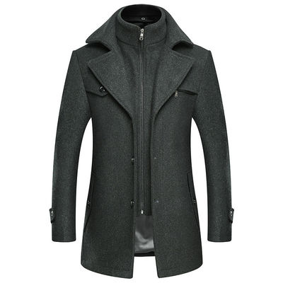 Geen naalddetectie Fashion City 24-35 Jaar oud Mensen Plus Size Dubbele kraag Wolen jas