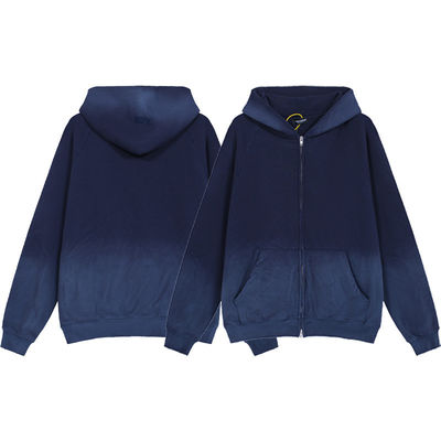 Vintage Zip Up Acid Wash Mensen Hoodies Sweatshirts met en Regular Sleeve Style
