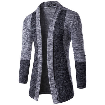 XMAMLON OEM Mensen Casual Knitwear Long Sleeve Cardigan met Contrast Kleur Stiksels
