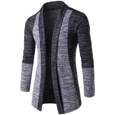 XMAMLON OEM Mensen Casual Knitwear Long Sleeve Cardigan met Contrast Kleur Stiksels