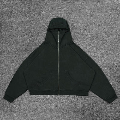 Hooded collar No Liner Streetwear Heavyweight Distressed Vintage Hoodies Voor Mannen