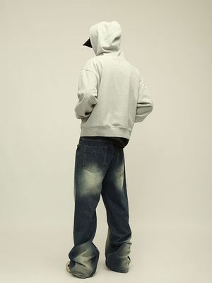 Mensenvoet hoodie katoen zwaargewicht gesneden schouder boxie sportschoenen hoodies voor mannen
