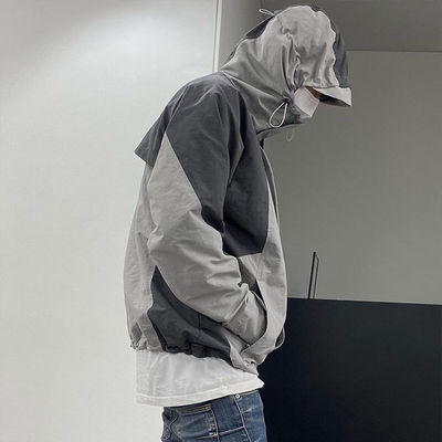 Patchwork Windbreaker jas voor mannen berg- en skiliefhebbers