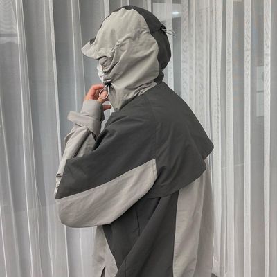 Patchwork Windbreaker jas voor mannen berg- en skiliefhebbers
