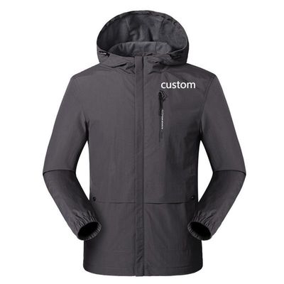Mensen Hooded Windbreaker Jacket Winter Zwart Custom Pockets Werkgoed Outdoor Jacket