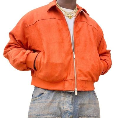 Gecouped Boxy Jacket voor mannen Custom Lapels Fit Oversized Zip Up Utility Work Jacket