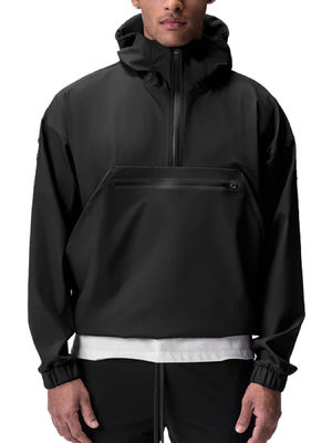 Men's Quarter Zip Softshell Hood Waterdicht Windbreaker Nylon Spandex hardloopjas