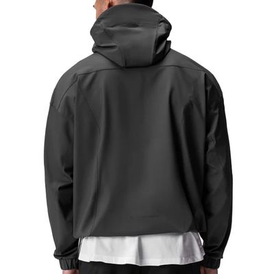 Men's Quarter Zip Softshell Hood Waterdicht Windbreaker Nylon Spandex hardloopjas